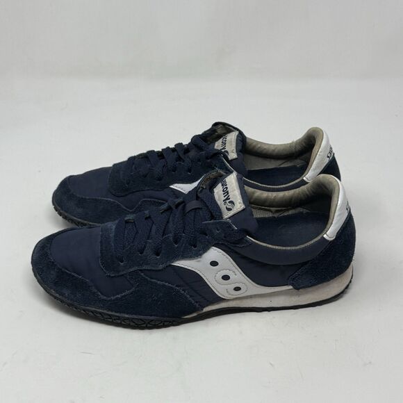 Saucony Bullet Core Sneakers Womens 8.5 Navy Blue Nylon Suede Running Shoes - Picture 4 of 16